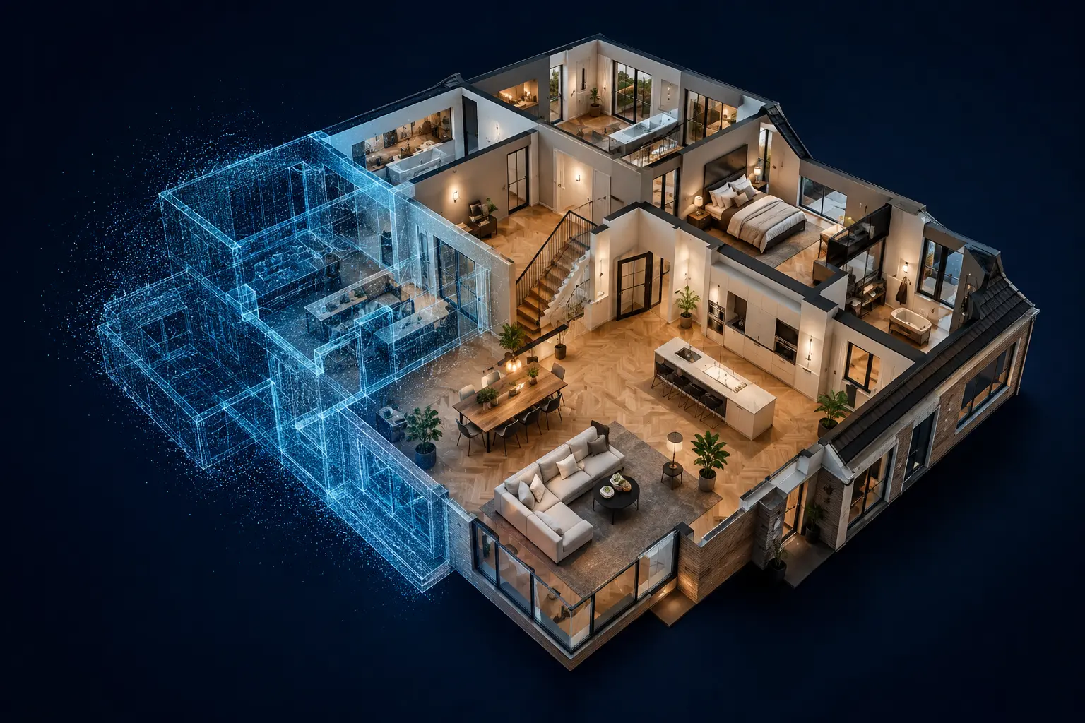 Digitale Matterport-weergave van een woning