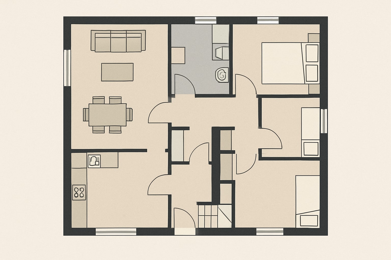 Een plattegrond lezen: kamers, deuren en looproutes